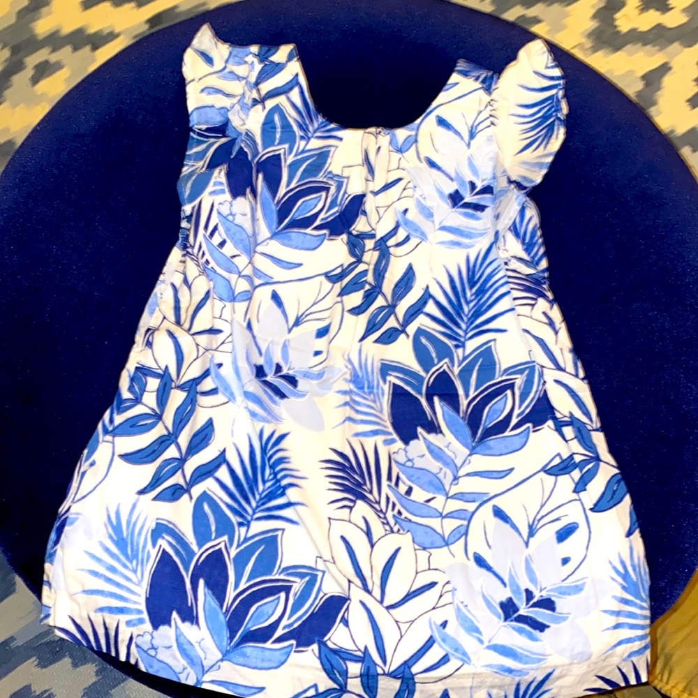Tropical Floral Ruffle Sleeve Dress